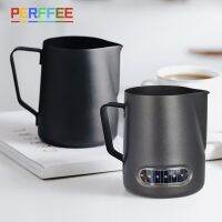 [hot]☎♦✁  Non-stick Frothing Pitcher Espresso Barista Temperature Measured Jug