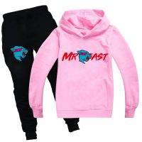 Kids Clothing Mr Beast Lightning Cat Hoodie+pants Sets Cartoon Baby Girls Outfits Teenagers Boys Sports Suit Children Clothes