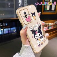 Jjlingji เคสสำหรับ Vivo Y02 Y02A เคส2023 Y11น่ารักมากลาย Kuromi เคสซิลิโคนด้านดีไซน์ใหม่ฝาปิดเลนส์เต็มรูปแบบป้องกันกล่องกันกระแทก Softcase