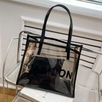 Small ck fashionable female transparent jelly bag 2023 summer new high-capacity tote bags contracted commuter alar package --ndjb238803