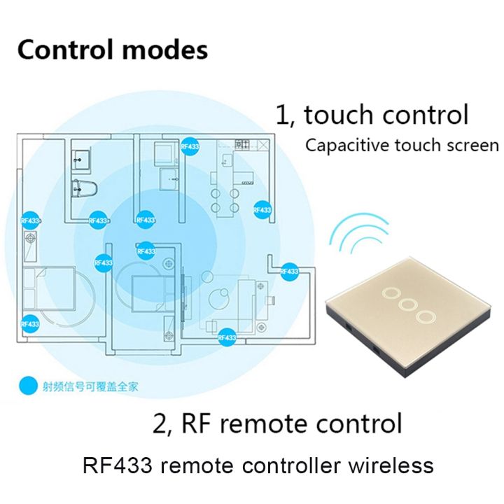 hot-dt-remote-controller-433mhz-rf433-with-tempered-glass-panel-for-light-433mhz