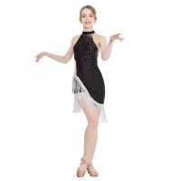 Sequin Black Latin Dance Dress Samba Costume Women Latin Dress Latin Dance Competition Dress Salsa Tango Rumba Dance Dresses