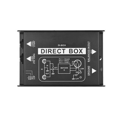 1 PC Audio Converter Single Channel DI-Box Black Direct Injection Audio Box Audio Isolator