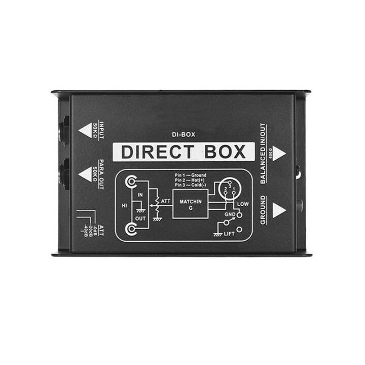 1 Piece Passive DIRECT BOX DIBox Black Metal Direct Injection Audio
