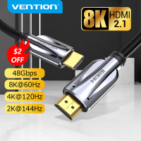 ใช้ cw】vention สาย 2.1 8K60Hz 4K120Hz 48Gbps สายดิจิตอล Splitter สำหรับ Xiaomi HDR10 PS5 SWITCH CABLE 2.1