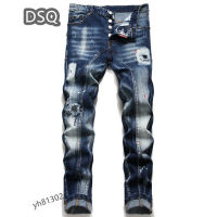 [คุณภาพสูงสุด] Original DSQ Denim กางเกงผู้ชายแฟชั่นอินเทรนด์กลางเอวกางเกงยีนส์ Skinny 2022ล่าสุด Hip-Hop High Street Slim Fit Denim กางเกง