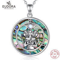 Eudora 925เงินสเตอร์ลิง Triple Moon เทพธิดาสร้อยคอหอยเป๋าฮื้อธรรมชาติ Hecate Amulet จี้บุคลิกภาพเครื่องประดับของขวัญผู้หญิง