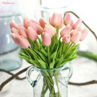 【CC】 5Pcs Artificial Real Fake Tulp Bouquet Wedding Decoration Flowers Garden