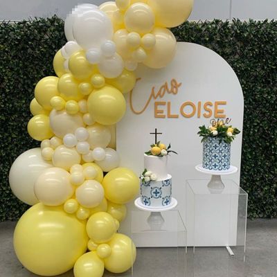 76pcs Pastel Macaron Yellow White Balloon Garland Arch Wedding Baby Shower Birthday Party Backdrop Tape Wall Global Decorations Balloons