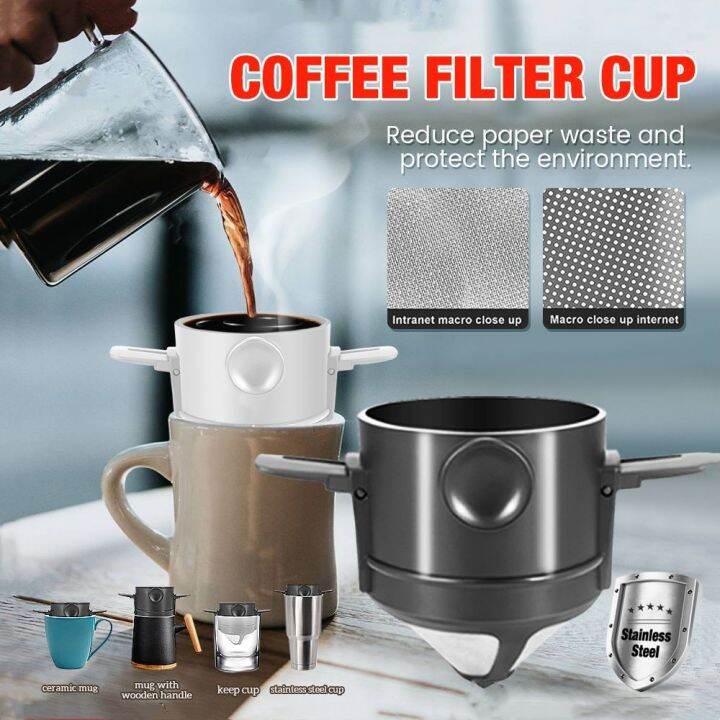 Foldable Coffee Filters Stainless Steel Drip Coffee Funnel Coffee Dripper Lazada PH
