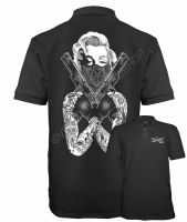 New -velocitee Speed Shop 2023 Mens Polo Shirt Marilyn Monroe Gangster Pose Biker A17543(free Name Logo Custom) 2023 new popular