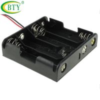 100pcs High Quality Battery Holder Container 4x AA Rechargeable Li-ion Batteries 6V AA Batteria Holder Box Wire Lead