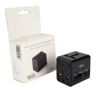 V.E.G. ปลั๊กแปลงไฟ Universal Travel Adapter มีช่องชาร์จ USB 2 ช่อง รุ่น RG-1