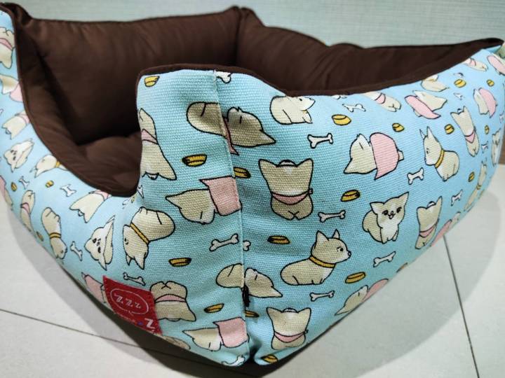 เบาะโซฟาของสัตว์เลี้ยงลายน่ารักๆ-สีสันสดใสสวยงาม-canvas-sofa-yamomo-ที่นอนน้องหมา-ที่นอนน้องแมว