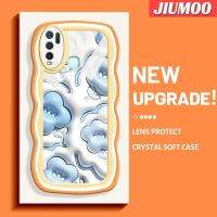 เคส JIUMOO เคส Y50สำหรับ VIVO Y30 Y30i แฟชั่น3D สีฟ้าลายคลื่นขอบซิลิโคนแบบน้ำแบบดั้งเดิมเคสป้องกันกล้องเลนส์คลุมทั้งหมดกรอบปกหลังเคสนิ่ม