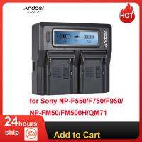 Andoer NP-F970กล้องดิจิตอลแท่นชาร์จสองหัวเครื่องชาร์จแบตเตอรี่ W/หน้าจอ LCD สำหรับ NP-F550โซนี่/F750/F950/ NP-FM50/FM500H/QM71