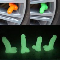 Car Penis shape Valve Stem Cap Perfect Car Luminous Wheel Caps Shaped Tire Cap Prank Luminous Stem Cap Wheel Tire Valve Stem Cap