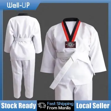 Adult Kid WTF Style Ribbed Taekwondo Polycotton Suit Dobok Martial Art  Athletics