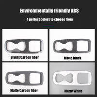 ID3 Auto Car Carbon Fiber Center Console Cup Holder Panel Frame Sticker Trim Decoration Accessories For VW ID.3 Volkswagen