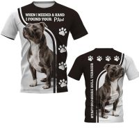 2023 newNew 3D printed Bullterrier Bulldog graphic T-shirt Summer O-neck hip hop shirt Summer mens and womens T-shirt