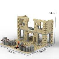 Military Army 544Pcs Battlefield Ruins Fortress Bunke Weapon House Construction Adults Architecture Building Kits Education Toys