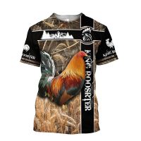 King Farm Rooster ชายเสื้อยืดด้านบนเสื้อยืดฮาราจูกุแฟชั่น 3D ลายพรางพิมพ์เสื้อยืดผู้หญิงเสื้อผ้าแขนสั้น XS-5XL