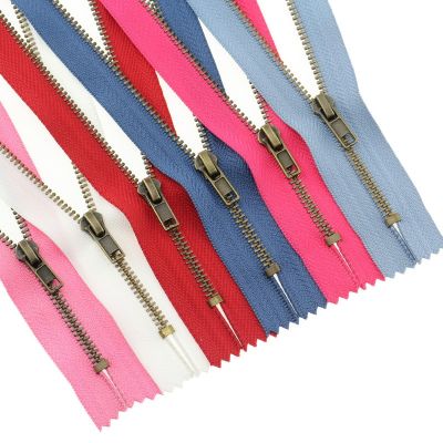 ♝ 5PCS 20CM 3 Auto Lock Close-end Zippers Self-locking Copper Zipper Teeth Jeans Pants Zipper Reapir Kit DIY Sewing Accessories