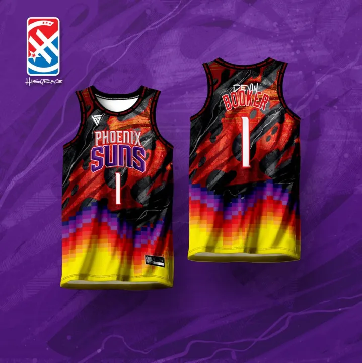 PHEONIX SUNS BOOKER 2022 CITY EDITION ABSTRACT HG JERSEY FULL ...