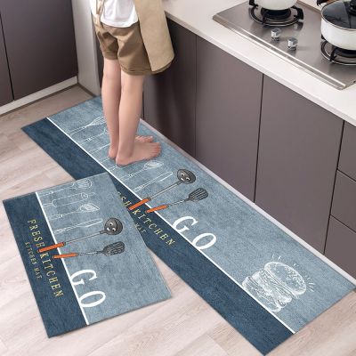 Anti-Slip Kitchen Rug Oilproof Carpet for Living Room Doormat Entrance Door Home Bathroom Floor Carpet Kitchen Carpet Waterproof