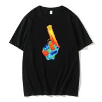 Pistol Heat Map Art Aesthetic Print T Shirt Mens ed T-shirts Summer Male Cotton Tees Men Vintage Soft Hip Hop Tshirt