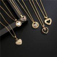 French Exquisite Romantic Love Pendant Necklace Ladies 18K Gold Jewelry Stainless Steel Men 39;s Necklace New Heart Necklaces Women