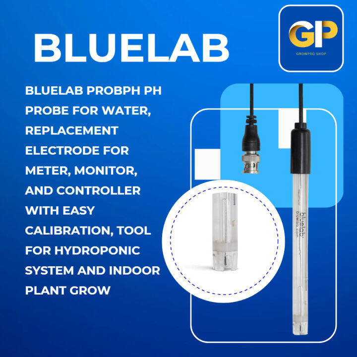 Bluelab PROBPH pH Probe for Water, Replacement Electrode for Meter, Monitor, and Controller with