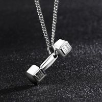 2022 New Gym Dumbbell Pendant Necklace Bodybuilding Necklace Men and Women Sports Barbell Dumbbell Gift Holiday Gift S403