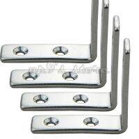 4 Pieces 4-Holes Marine Boat Stainless Steel Corner Brace Joint Structural Right Angled Bracket Hinge Accessories