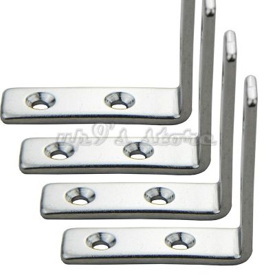 4 Pieces 4-Holes Marine Boat Stainless Steel Corner Brace Joint Structural Right Angled Bracket Hinge Accessories