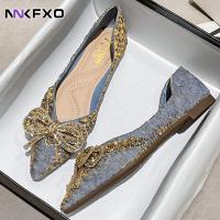 Plus Size 35-43 Women Shoes New Loafers Slip On Flat Shoes Woman Bow Ballet Flats Ladies Shoes Zapatos Mujer Vc2613