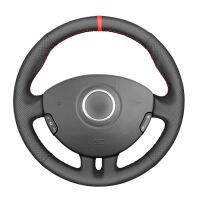 Black Artificial Leather Red Marker No-slip Steering Wheel Cover for Renault Clio 3 2005 2006 2007 2008 2009 2010 2011 2012 2013