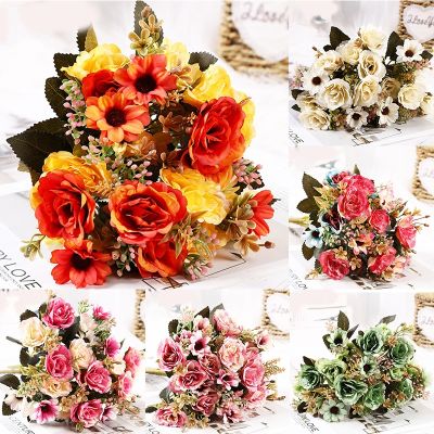 [AYIQ Flower Shop] ช่อดอกไม้ปลอมขนาดเล็ก Bunch Fake Rose ประดิษฐ์ DIY ตกแต่ง Home Party Decor งานแต่งงานที่สวยงาม Seductive
