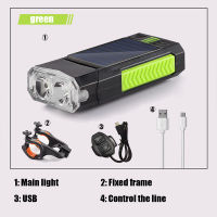 JumpingFish 5 IN 1 Led Bicycle Light Front USB Rechargeable Shakeable Solar Horn Bicycle Lamp Flashlight For Bike Light Lantern