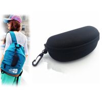 Zipper glasses case black hook sunglasses universal easy to carry