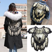 1 ชิ้น Super Big ขนาดใหญ่เย็บปักถักร้อย Applique Patches Cool Wolf เย็บบนแพทช์สำหรับเสื้อผ้า DIY Patch-Piejt