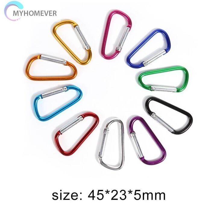 พวงกุญแจ-carabiner-10ชิ้น-พวงกุญแจปีนเขากลางแจ้งตะขอแบบโค้งงอ