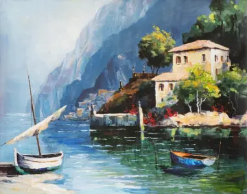 Landscape Painting, Wall Art Decor, Large Painting, Mediterranean Sea –  Paintingforhome