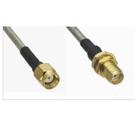 1pce RP-SMA Male Jack to SMA Female Jack Bulkhead RG402 0.141 Silver Cable Semi-rigid Flexible Pigtail 4inch 20M RF Connector