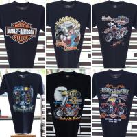 เสื้อยืดพิมพ์ลายพรีเมี่ยม เสื้อฮาเล่ผ้าบาง Harley-Davidson ผ้ามุ้ง ใส่สบาย สไตล์วินเทจ ป้ายVintage 3D EMBLEM [ S M L XL ]