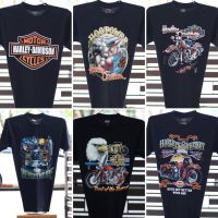 【New】เสื้อยืดพิมพ์ลายพรีเมี่ยม เสื้อฮาเล่ผ้าบาง Harley-Davidson ผ้ามุ้ง ใส่สบาย สไตล์วินเทจ ป้ายVintage 3D EMBLEM [ S M L XL ]