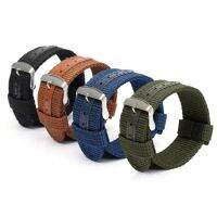 2023 Men Cool Army Wristband Bracelet Nylon Canvas Sports Watch Band Strap 18-24mm