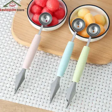 Dual-head Stainless Carving Knife Fruit Watermelon Ice Cream Baller Scoop  Stack