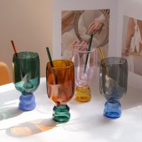 【CW】∏∋✵  Cocktail Drinking Glass Colorful Set Mug with Goblet Cups Birthday Tumbler Glasses BPA Barware