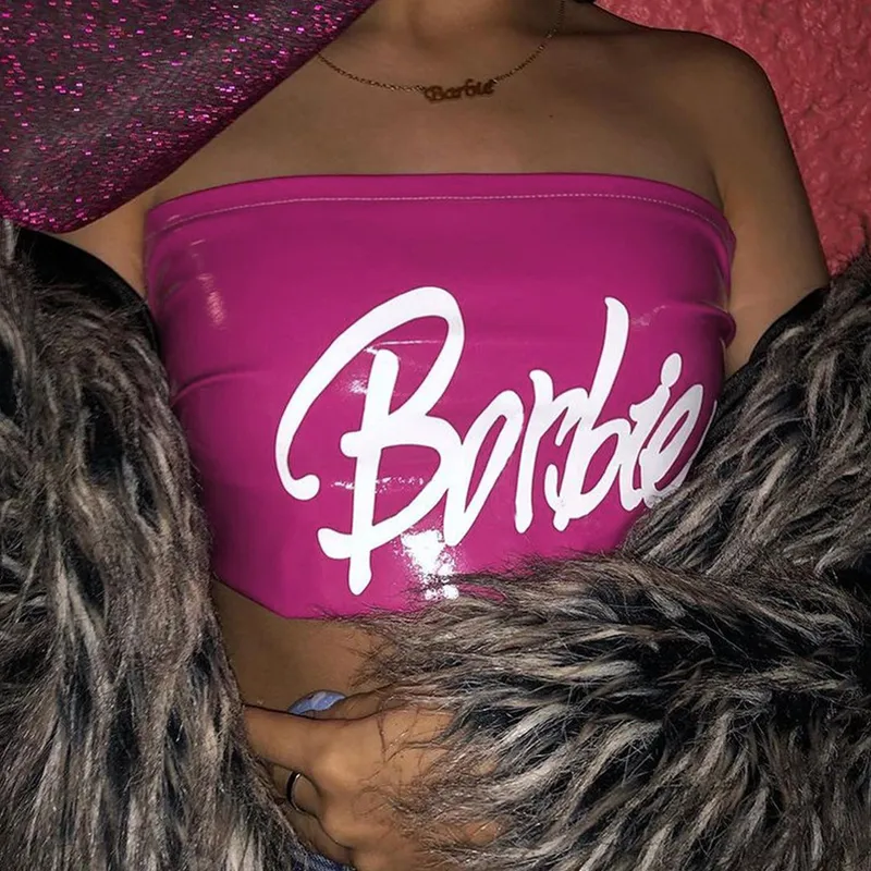 barbie logo tube top